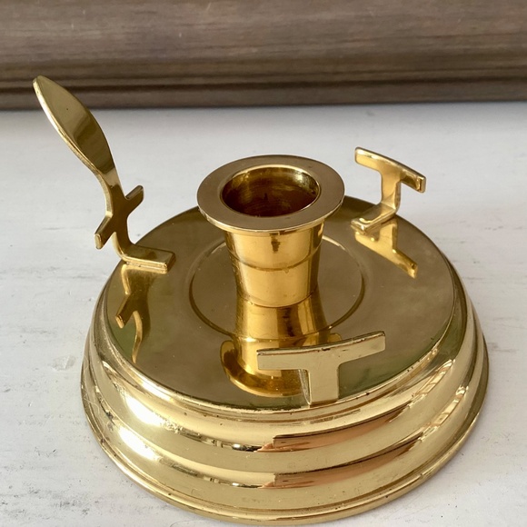 PartyLite Chamber Lamp Brass Candlestick Taper Candle Holder Base Retired Decor - Picture 4 of 9